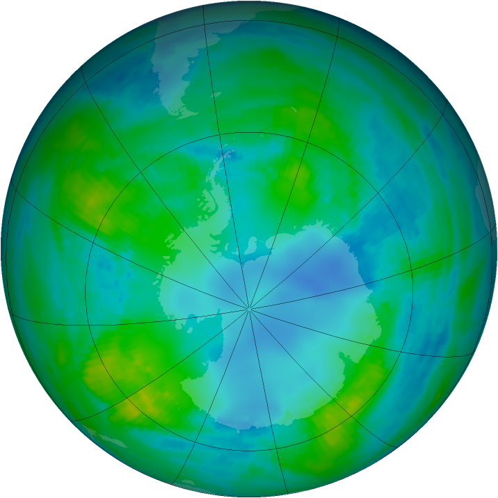 Antarctic ozone map for 01 May 1982